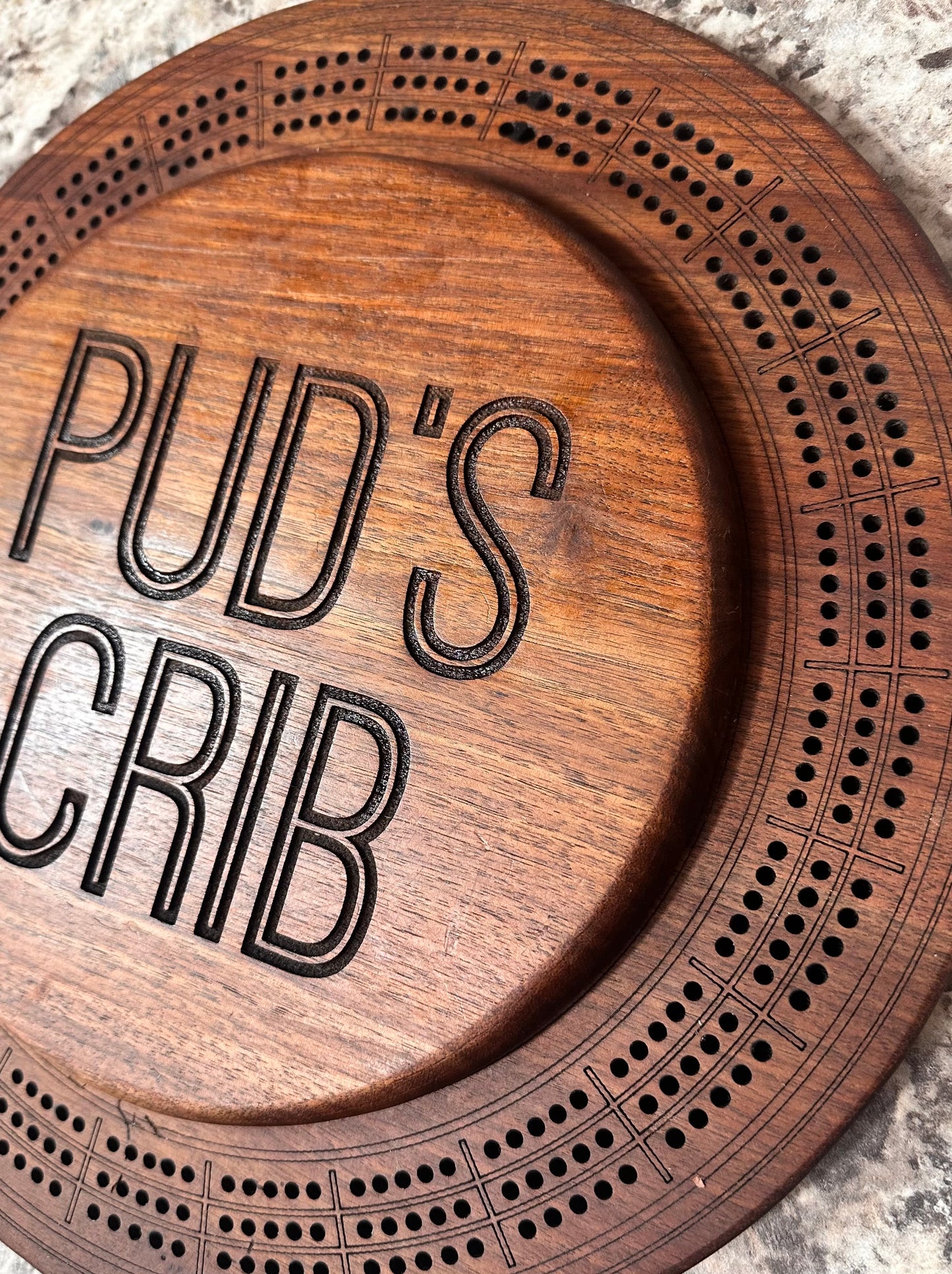 Walnut Cribbage Board with Storage