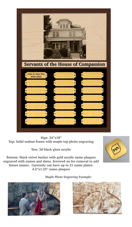 Custom Order-Hands of Compassion Plaque