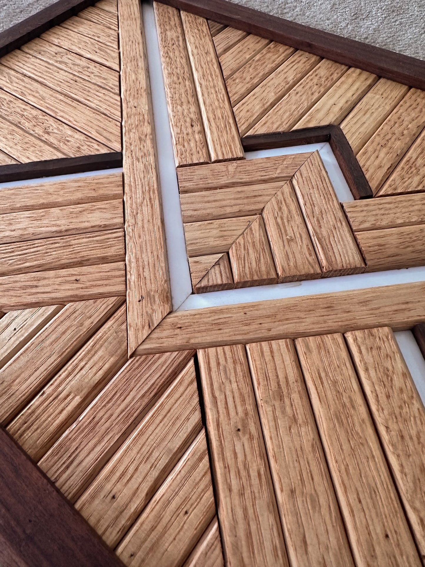 Walnut & Oak Geometric Wood Art
