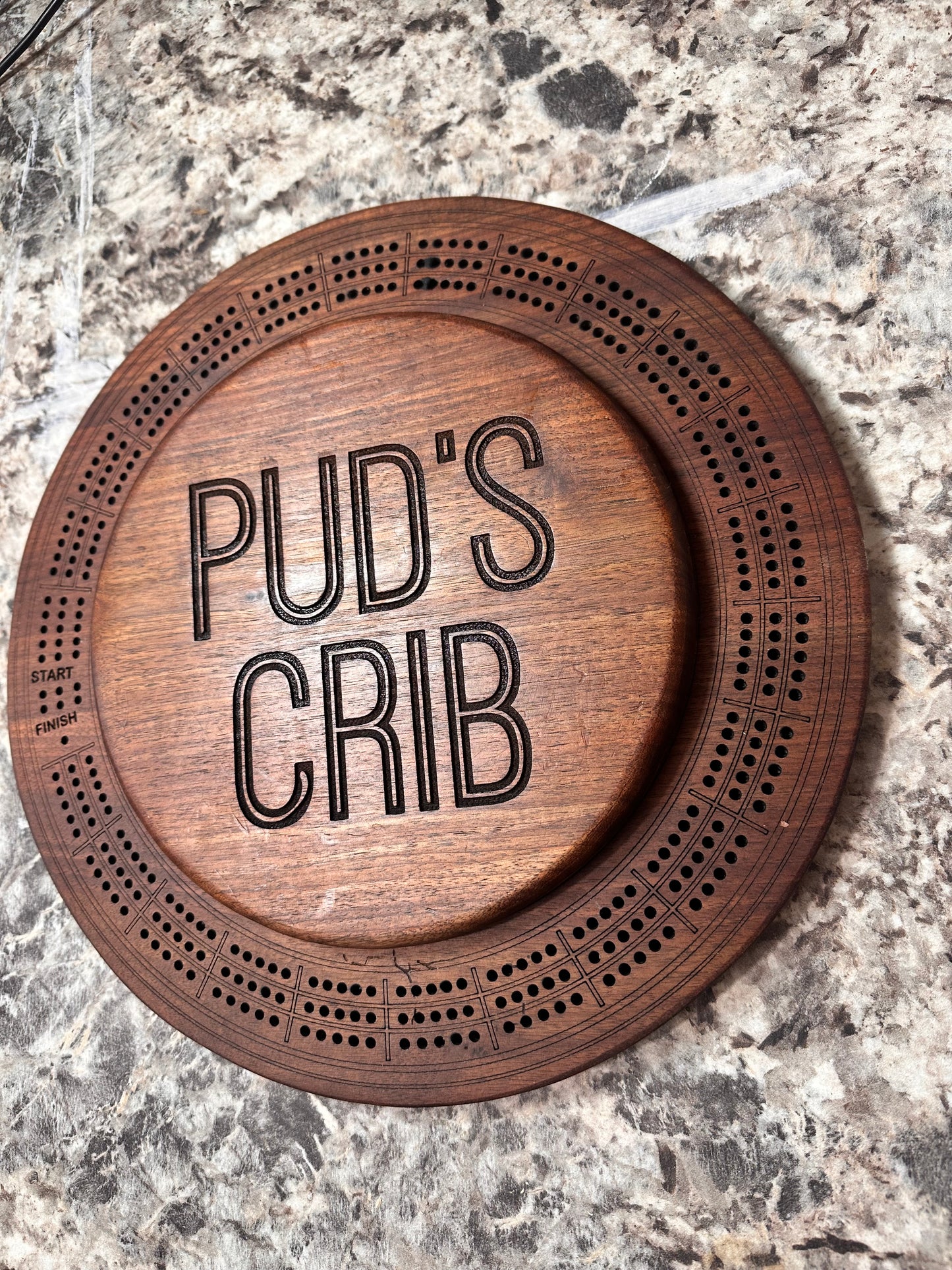 Walnut Cribbage Board with Storage