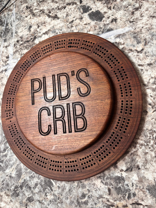 Walnut Cribbage Board with Storage