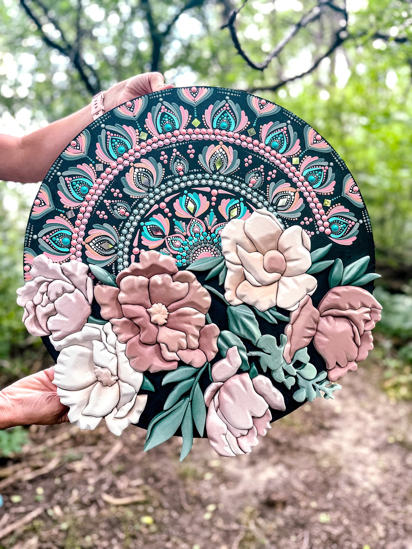 Large 20” Floral Mandala Limited Edition