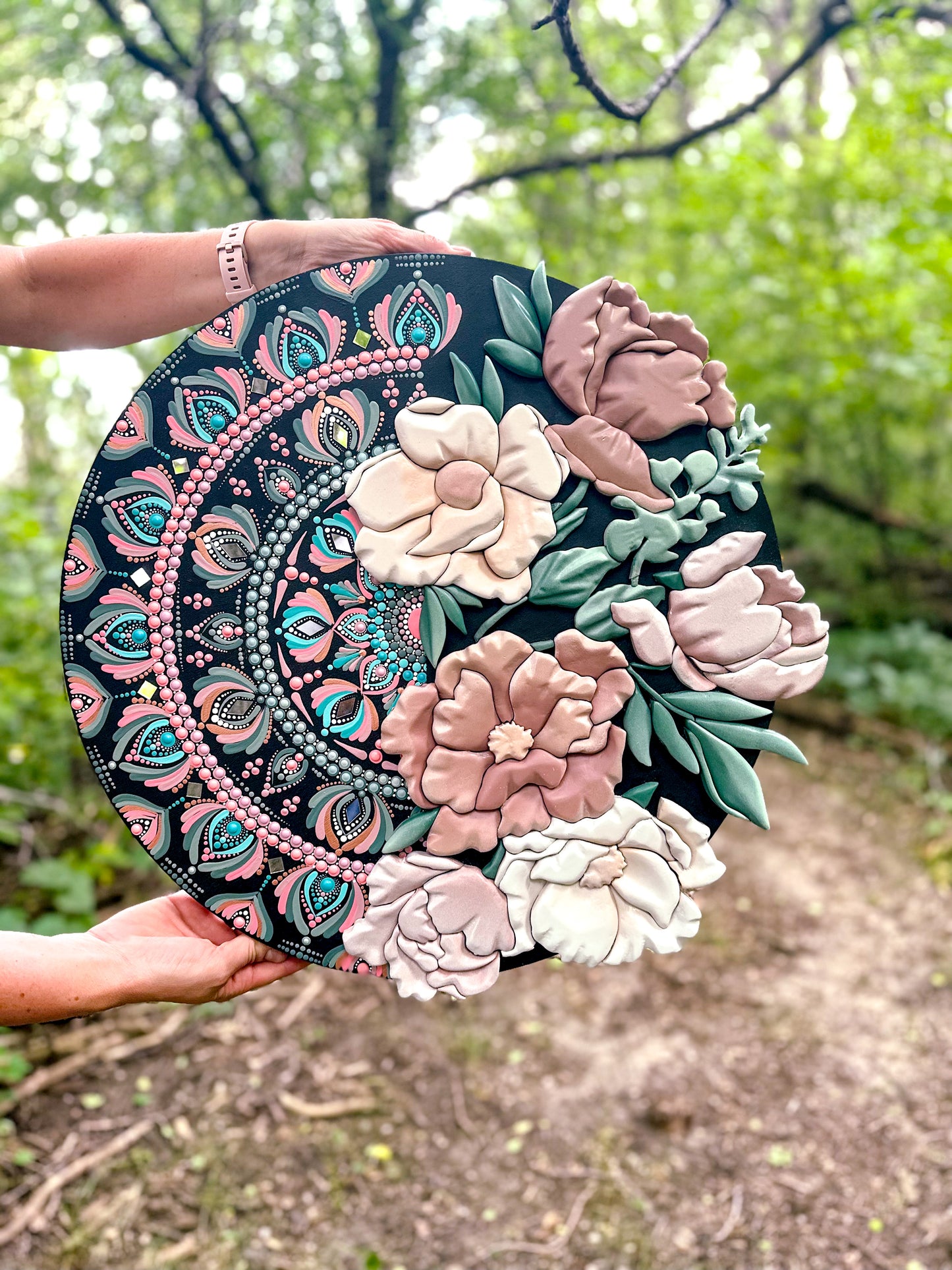 Large 20” Floral Mandala Limited Edition