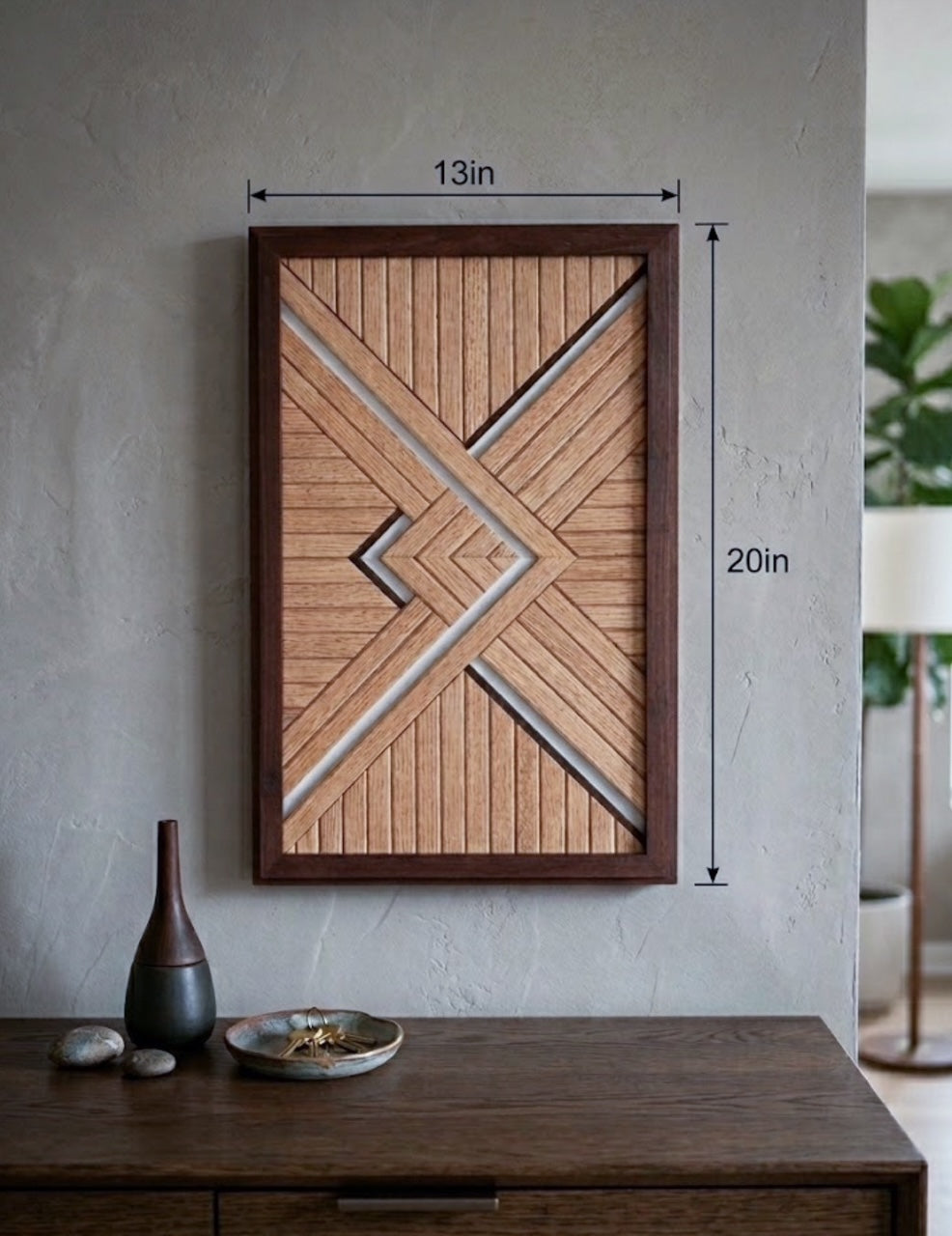 Walnut & Oak Geometric Wood Art