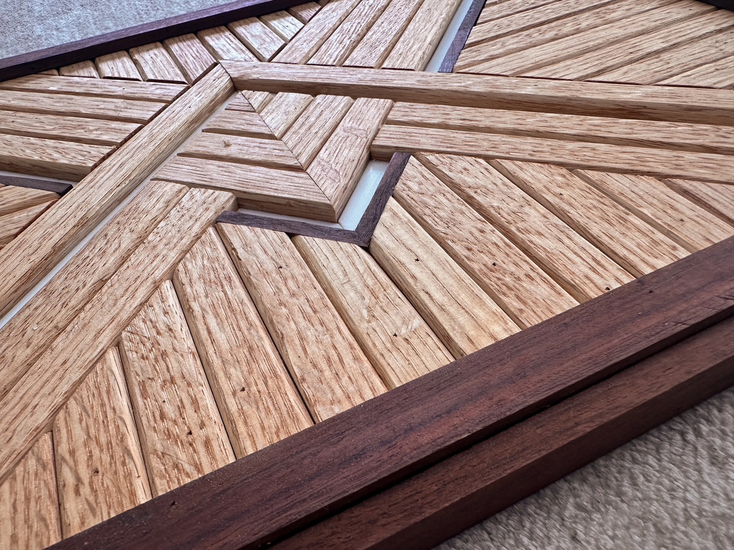 Walnut & Oak Geometric Wood Art