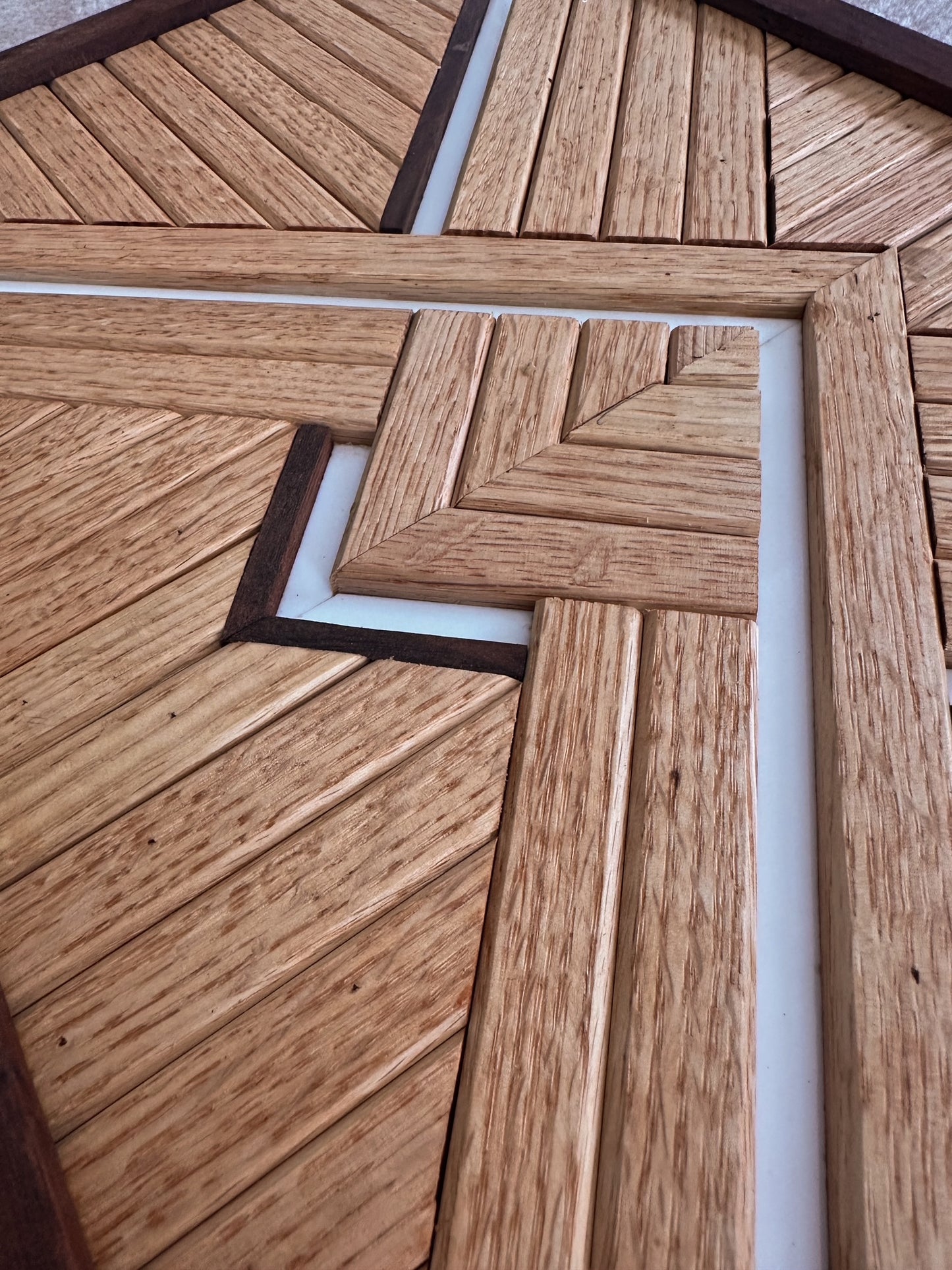 Walnut & Oak Geometric Wood Art